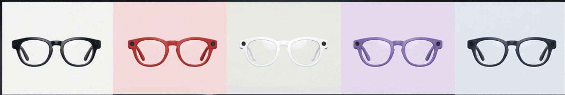 All six Shiro glasses colors lined up side by side